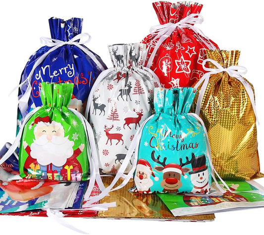 Festive Drawstring Gift Bags Setâ„¢