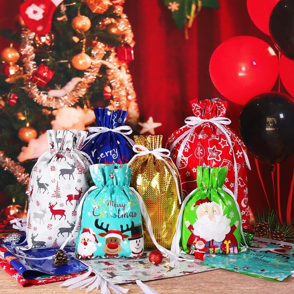 Festive Drawstring Gift Bags Set™